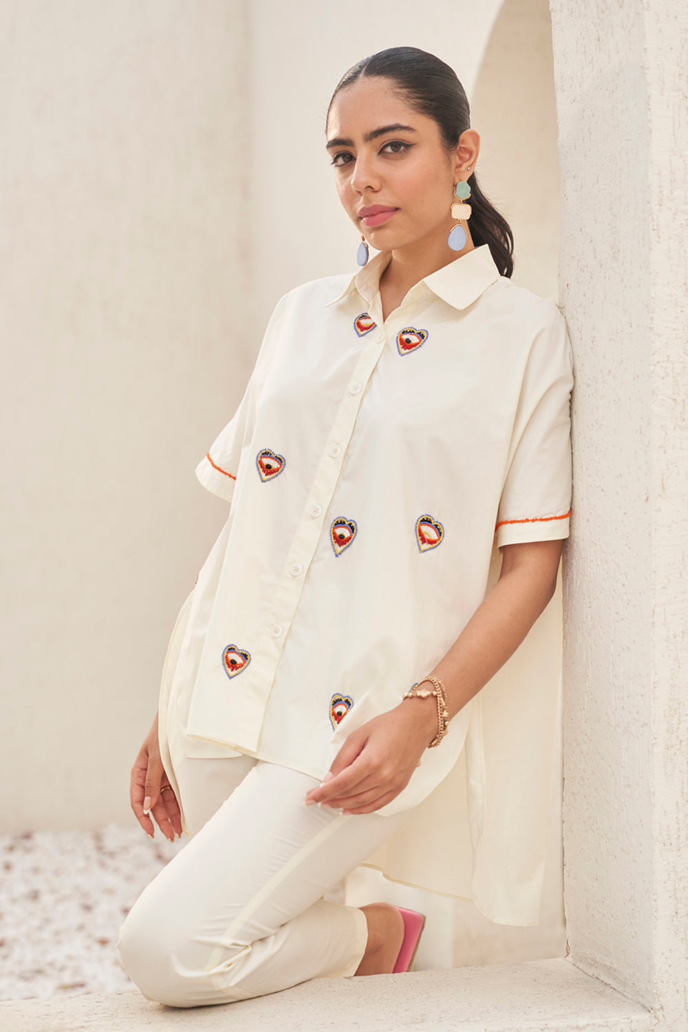 Hamsa Charm Kaftan Shirt