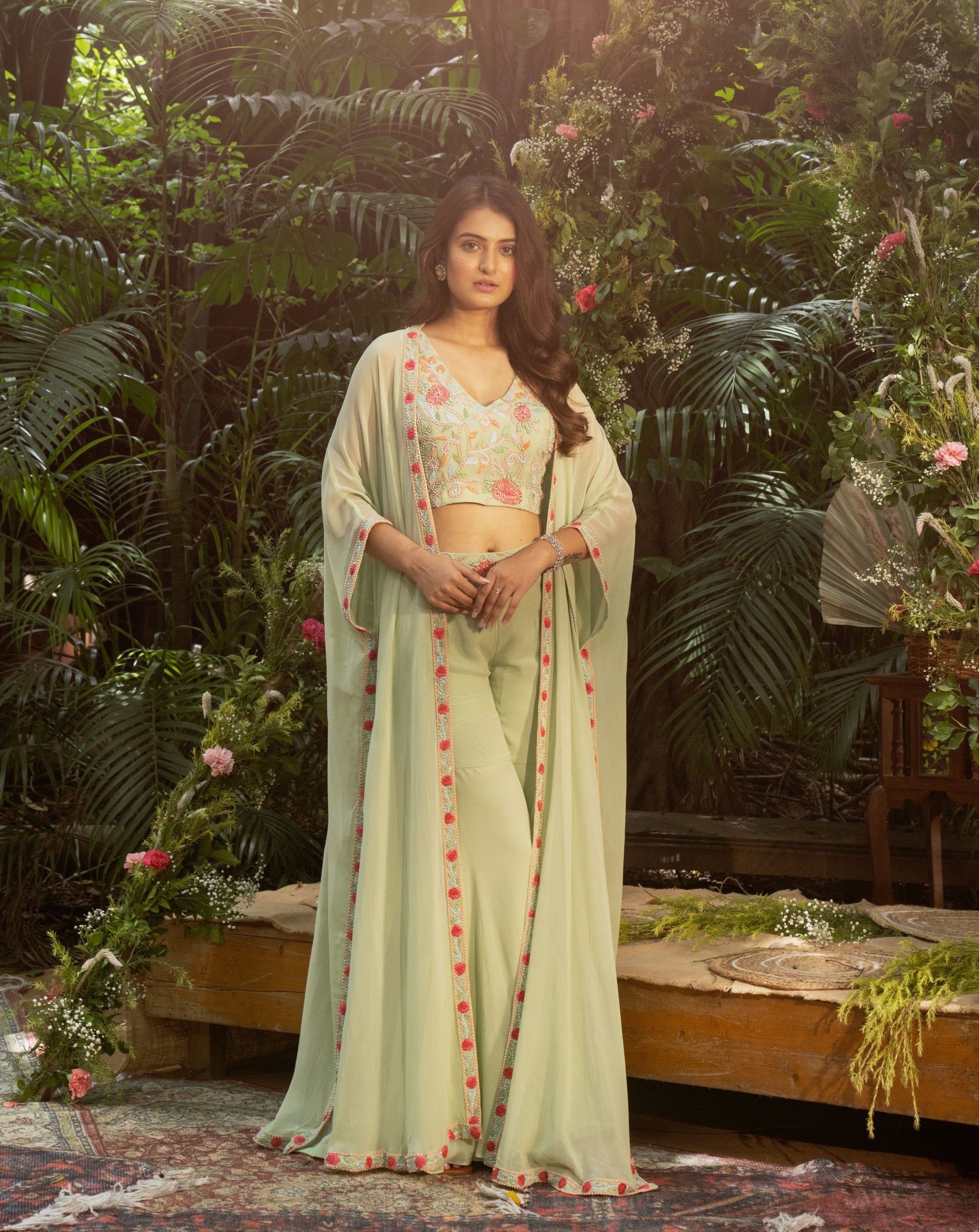 Bahaar Cape & Sharara Set