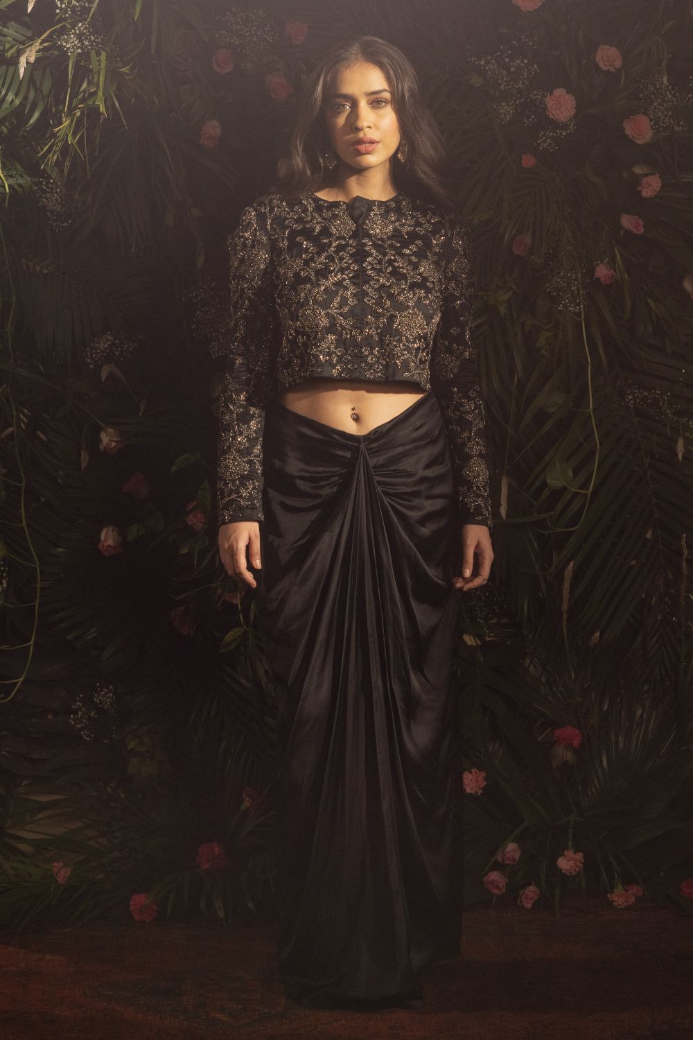 Brylinn Jacket With Draped Skirt Set