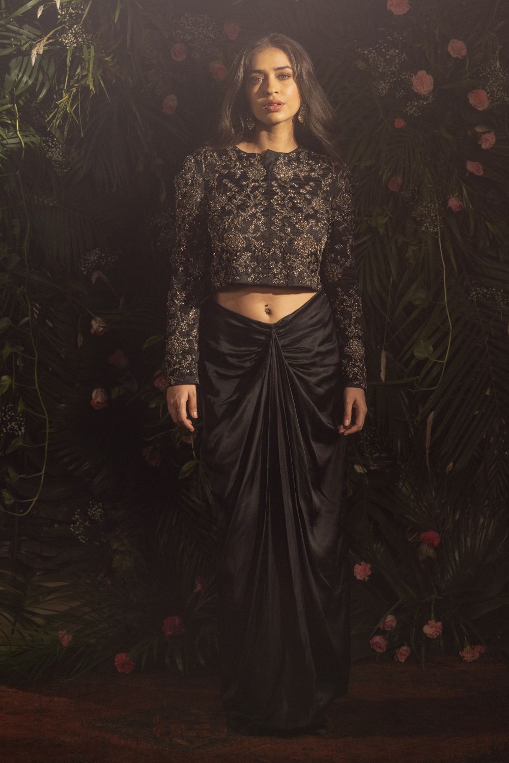 Brylinn Jacket With Draped Skirt Set