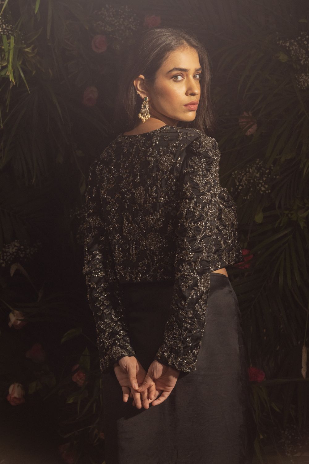 Brylinn Jacket With Draped Skirt Set