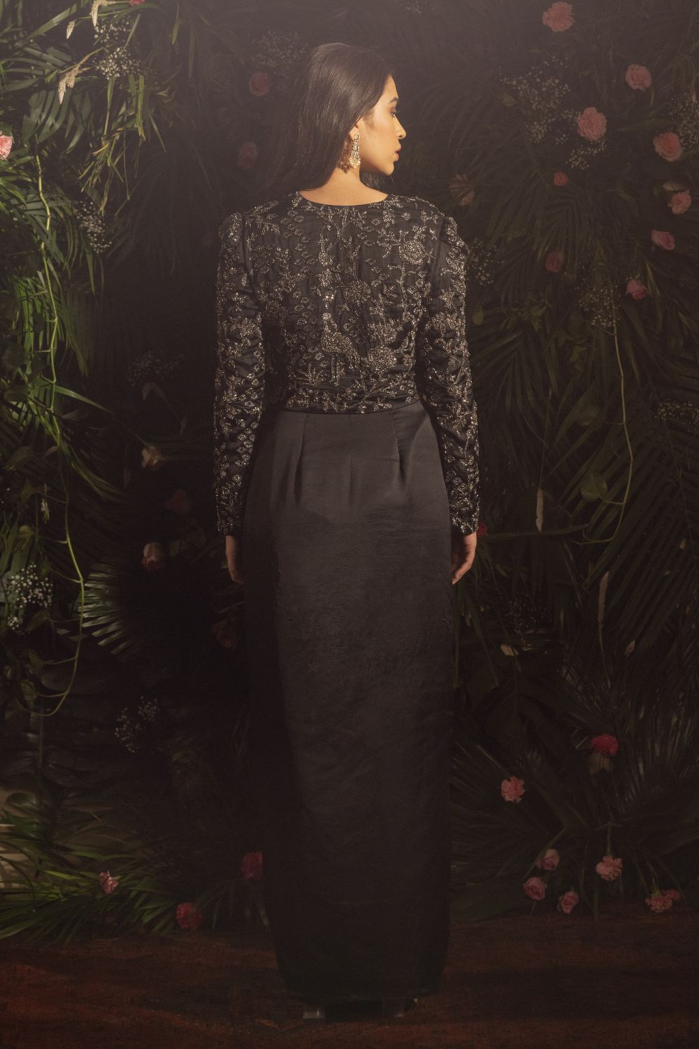 Brylinn Jacket With Draped Skirt Set