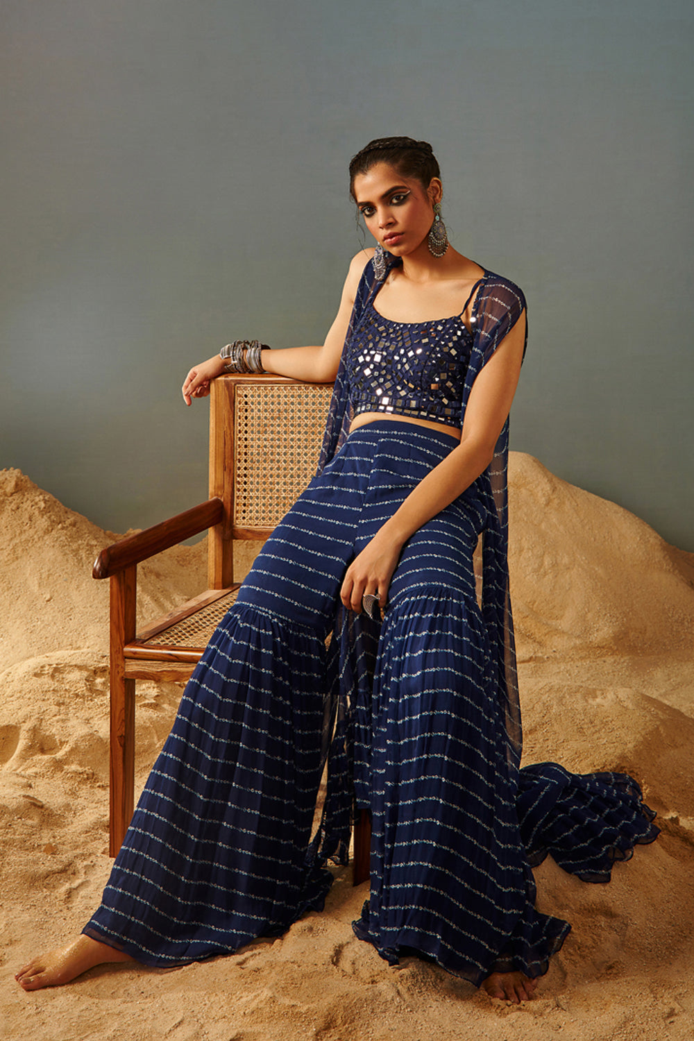 Sarbani Cape & Sharara Set