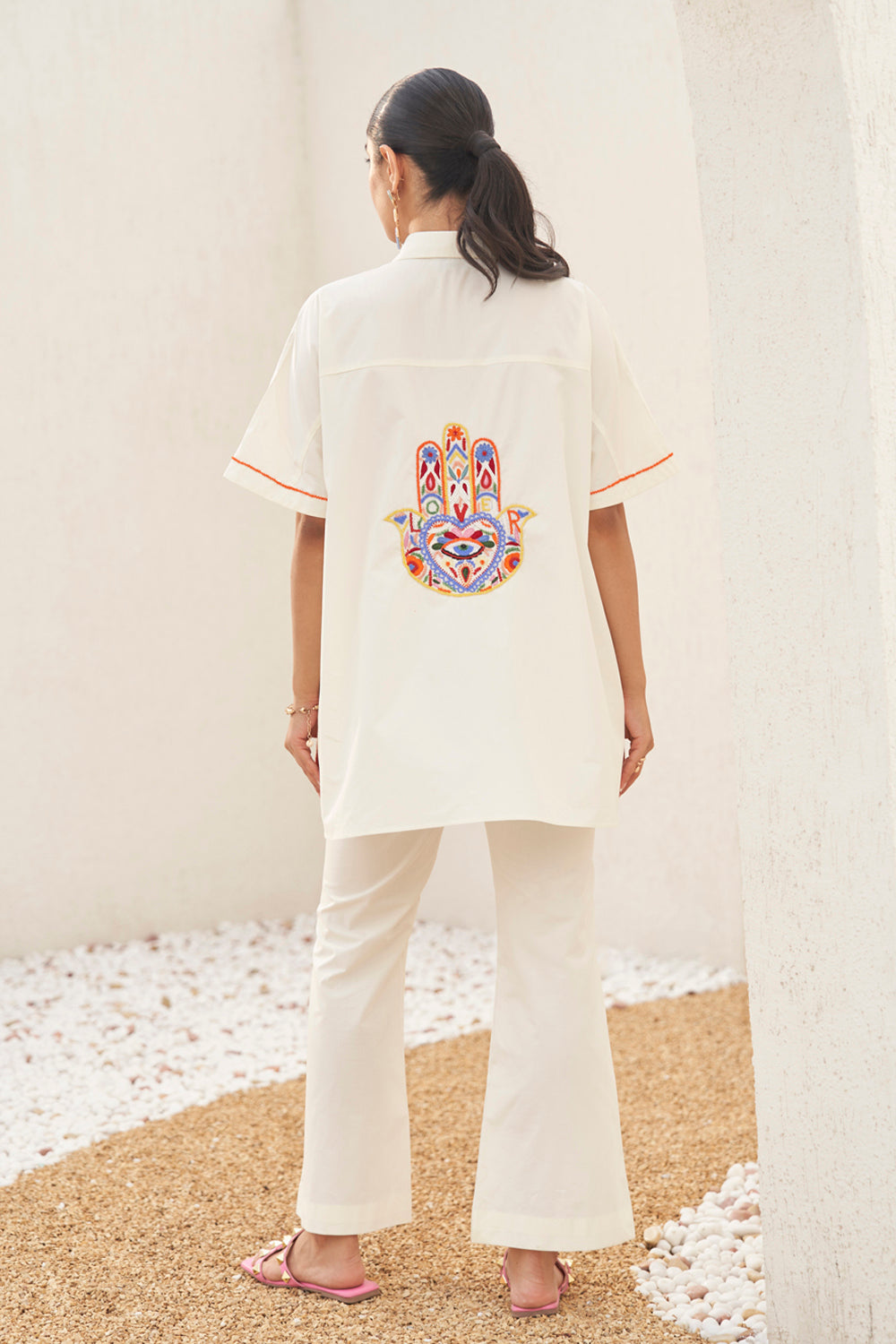 Hamsa Charm Kaftan Shirt